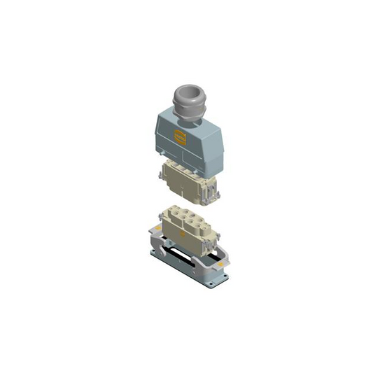 HARTING 73101000011 Han-Kit® Top-Hood, Bottom-Base 6+6+Ground