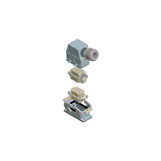 HARTING 73101000033 Han-Kit® Side-Hood, Bottom-Base 42+Ground