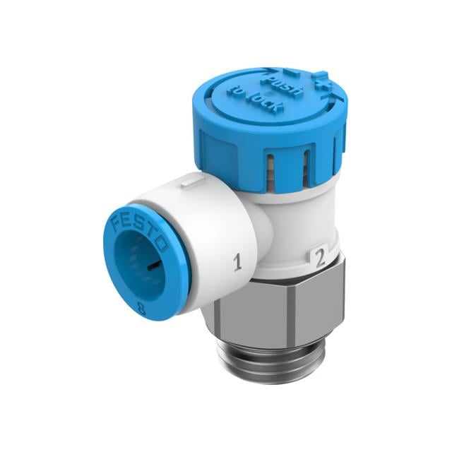 Festo Corporation VFOE-LE-T-G14-Q8 VFOE Restrictor de flujo, ajustable Una dirección 3 ~ 145 PSI (0.2 ~ 10 bar) -