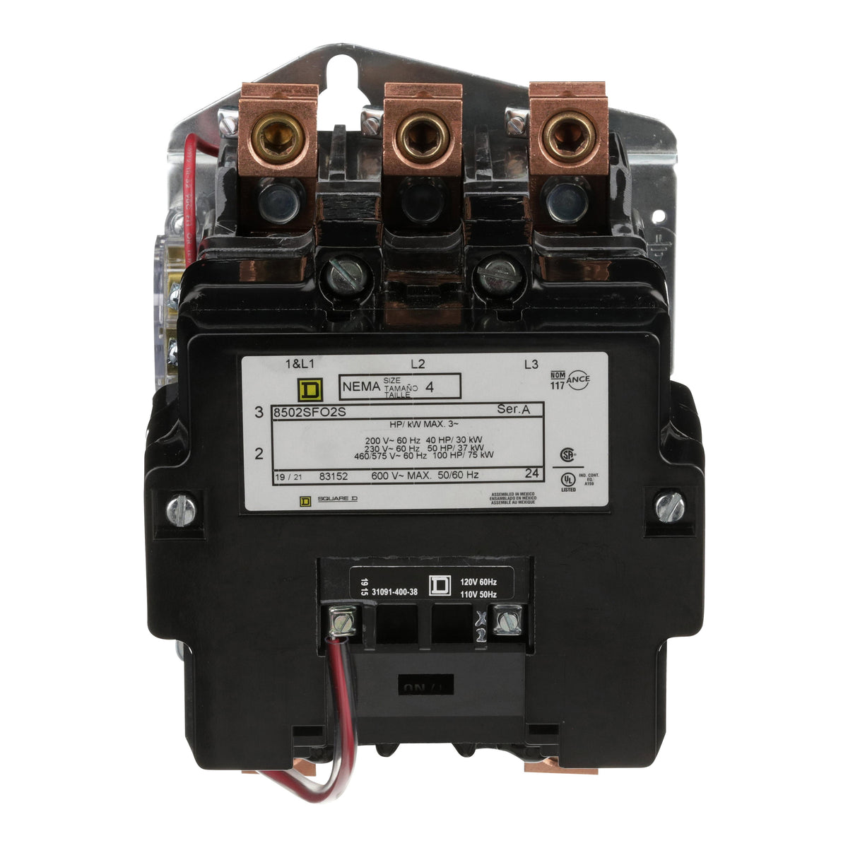 Schneider Electric 8502SFO2V02S Square D Montaje de chasis, Riel DIN 120VCA