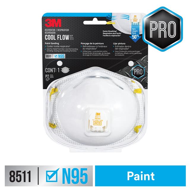 3M 8511PA1-A-PS 8511 Respirador de partículas desechable Blanco