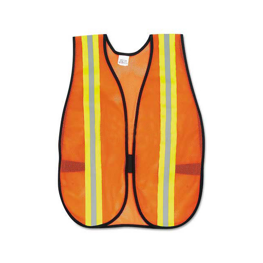 MCR Safety V201R - Chaleco de seguridad Naranja fluorescente