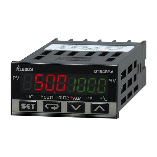 Delta Electronics/Industrial Automation DTB4824RR-D DT Process, Temperature Controller (RTD, Type B, E, J, K, L, N, R, S, T, TXK, U) -200°C ~ 1800°C, 0 ~ 20mA, 0 ~ 10VDC, 0 ~ 50mV