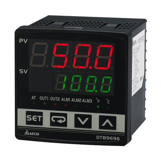 Delta Electronics/Industrial Automation DTB9696RRV DT Process, Temperature Controller (RTD, Type B, E, J, K, L, N, R, S, T, TXK, U) -200°C ~ 1800°C, 0 ~ 20mA, 0 ~ 10VDC, 0 ~ 50mV