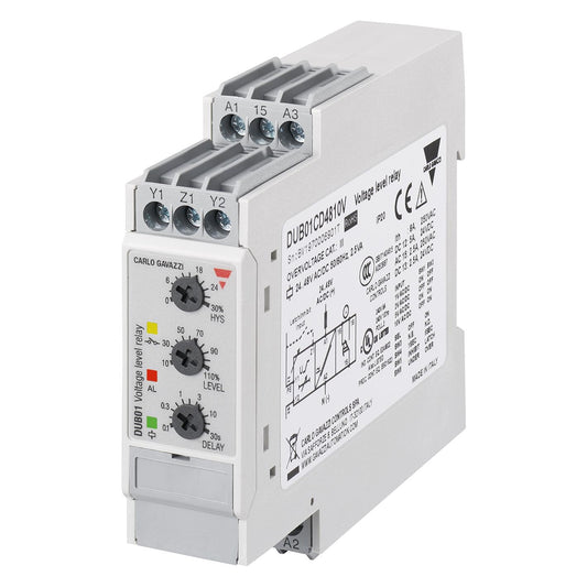 Carlo Gavazzi Inc. DUB01CB2310V DUB01 Sobrevoltaje, subvoltaje 115 ~ 230VCA 0.1 ~ 30s -20°C ~ 60°C