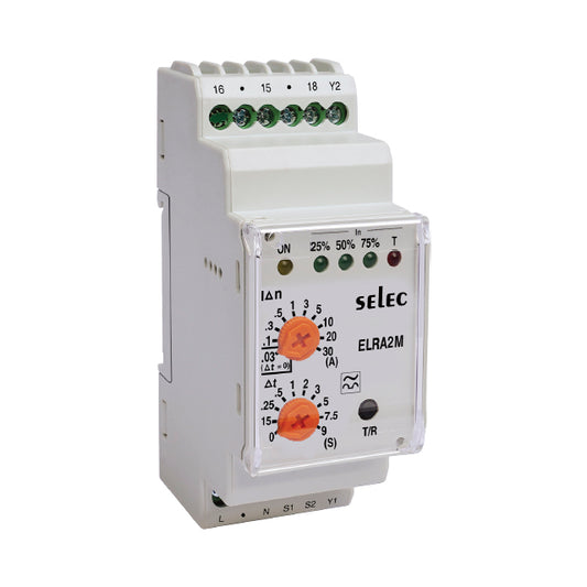 Selec Controls USA Inc. ELRA2M2-1-230V-CE ELRA2M Falla a tierra 230VCA 0 ~ 9s 0°C ~ 50°C