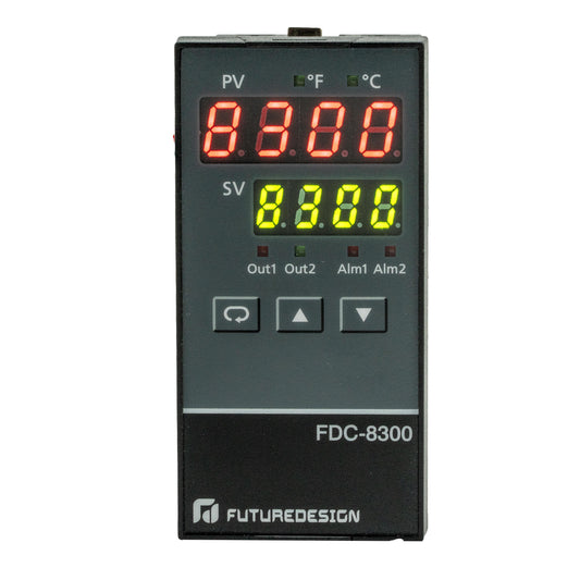 Future Design Controls FDC-8300-41101110 300 Temperature Controller (RTD, Type B, E, J, K, L, N, R, S, T) -250°C ~ 1800°C, 0 ~ 20mA, 0 ~ 10VDC, 0 ~ 150mV