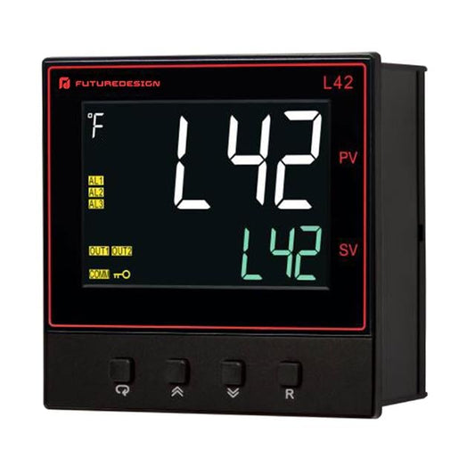Future Design Controls FDC-L42-411010000 L Process, Temperature Controller (RTD, Voltage, Current, Type B,C, D, E, J, K,L, N,P, R, S, T, U) -250°C ~ 1800°C, 0 ~ 20mA, 0 ~ 10VDC, 0 ~ 150mV