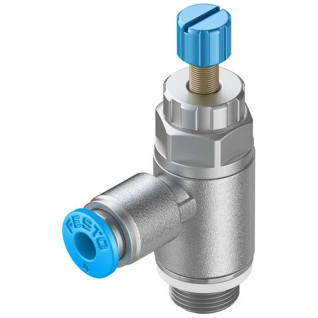 Festo Corporation GRLA-1/8-QS-4-RS-D - Restrictor de flujo, ajustable Roscado - -