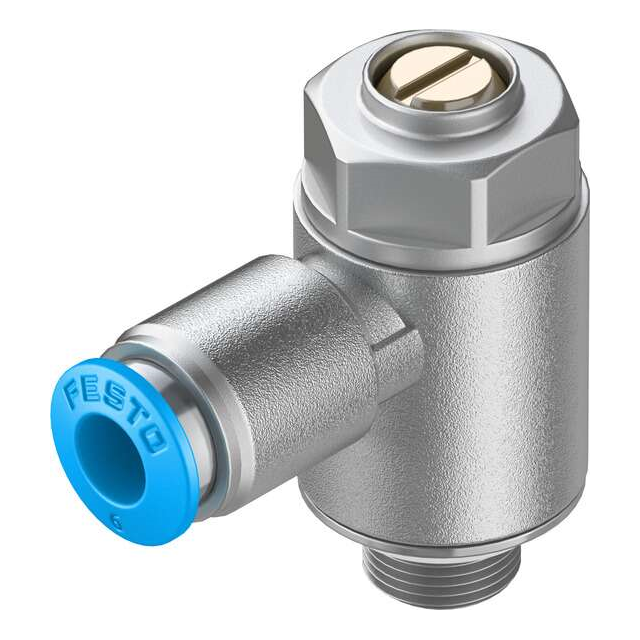 Festo Corporation GRLA-1/8-QS-6-MF-D - Restrictor de flujo, ajustable Una dirección 3 ~ 145 PSI (0.2 ~ 10 bar) -