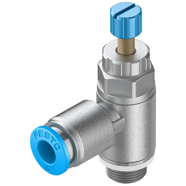 Festo Corporation GRLA-1/8-QS-6-RS-D - Flow Restrictor, Adjustable One-Way