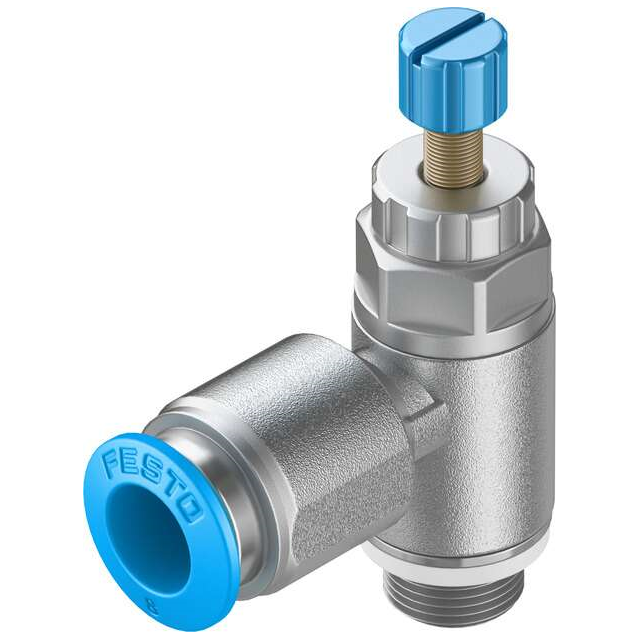 Festo Corporation GRLA-1/8-QS-8-RS-D - Restrictor de flujo, ajustable Roscado - -