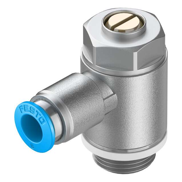Festo Corporation GRLA-3/8-QS-8-D - Restrictor de flujo, ajustable Una dirección 3 ~ 145 PSI (0.2 ~ 10 bar) -