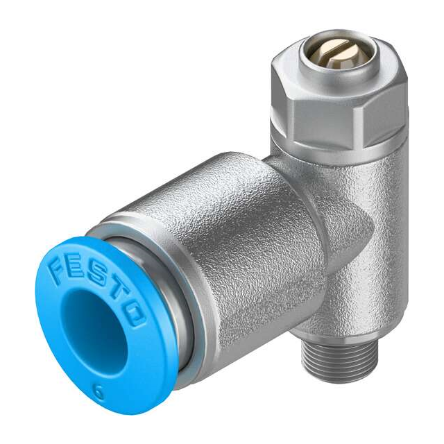 Festo Corporation GRLZ-M5-QS-6-D - Restrictor de flujo, ajustable Una dirección 3 ~ 145 PSI (0.2 ~ 10 bar) -