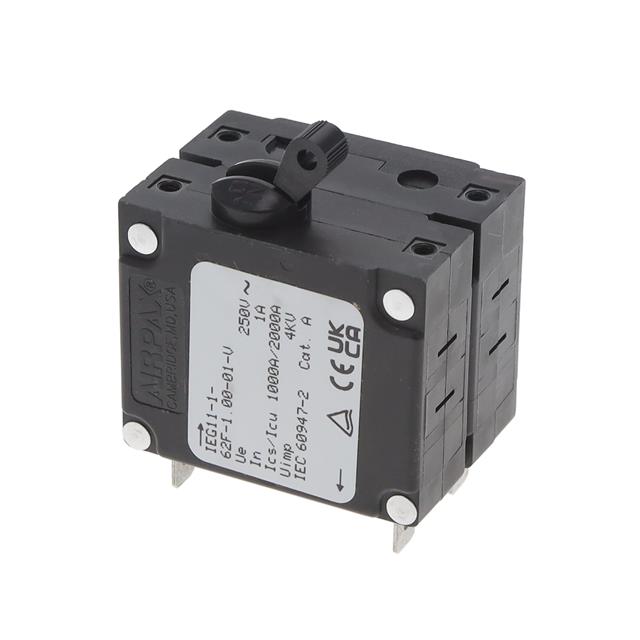 Sensata-Airpax IEG11-1-62F-1.00-01-V IEG Montaje en panel Magnético, (retardo hidráulico) 1A