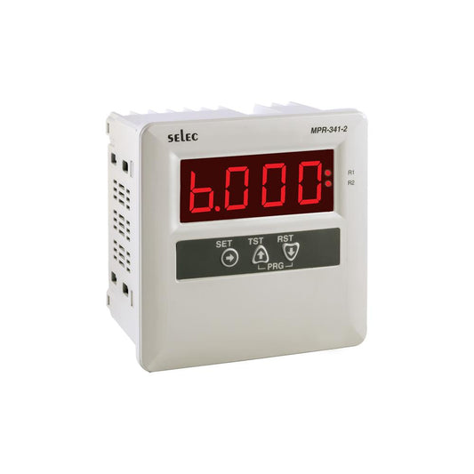 Selec Controls USA Inc. MPR-341-2 MPR Asimetría de corriente, falla a tierra, sobrecorriente, sobrecarga, subcorriente 90 ~ 270VCA/CC 0 ~ 999 s 0°C ~ 55°C