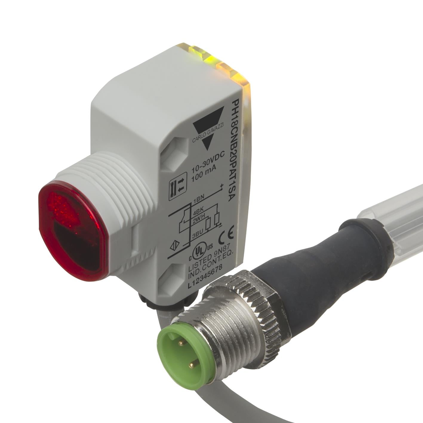 Carlo Gavazzi Inc. PH18CNB20PAT1SA - Reflectivo, difuso 7.874" (200mm) 1ms IP67, IP69K