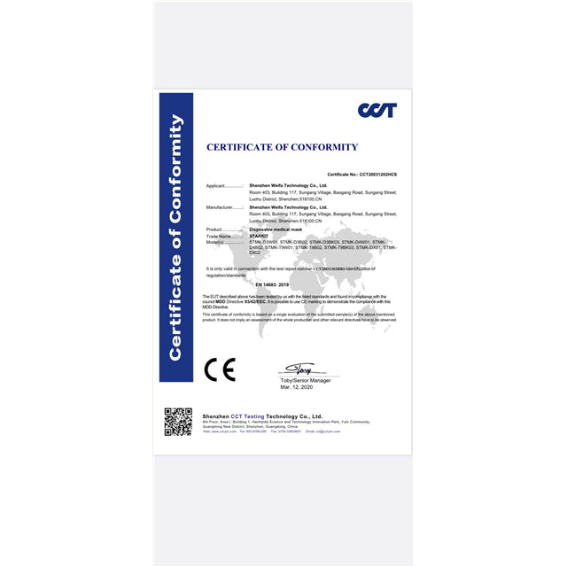 Micropower Battery Company PQS-3PLY-MASK Premium Quality Supply Cubrebocas descartable -