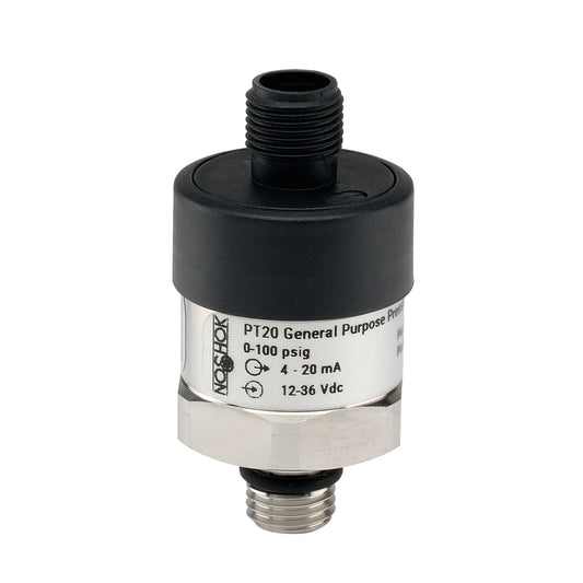 NOSHOK, Inc. PT20-100psig-1-1-45-25-ST8-CC PT20 Industrial Medidor Corriente analógica, voltaje analógico Macho - 7/16" (11.11mm) SAE4