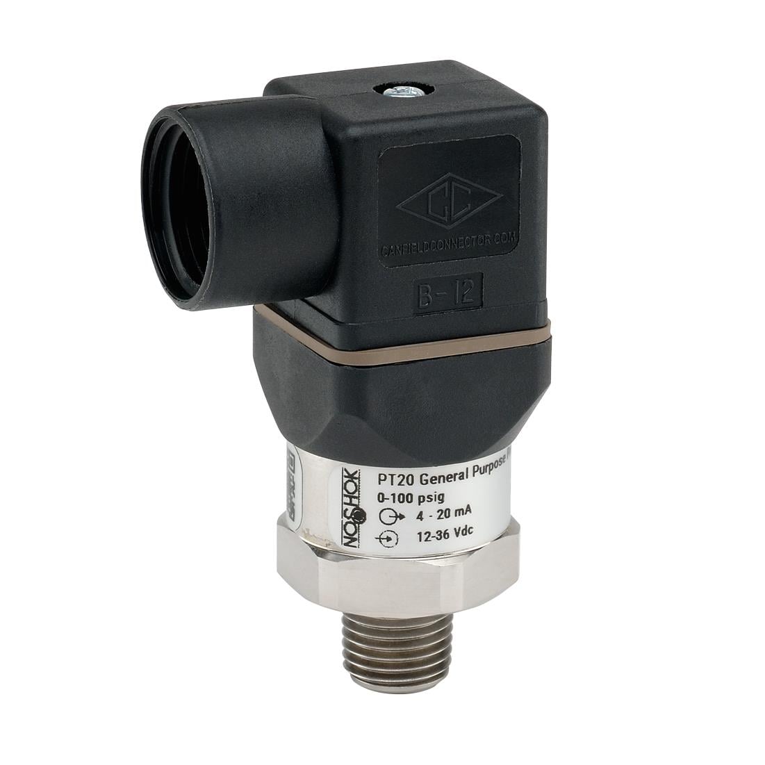 NOSHOK, Inc. PT20-1500PSIG-1-13-2-14-ST8-CC PT20 Industrial Medidor Corriente analógica, voltaje analógico Macho - 1/4" (6.35mm) NPT