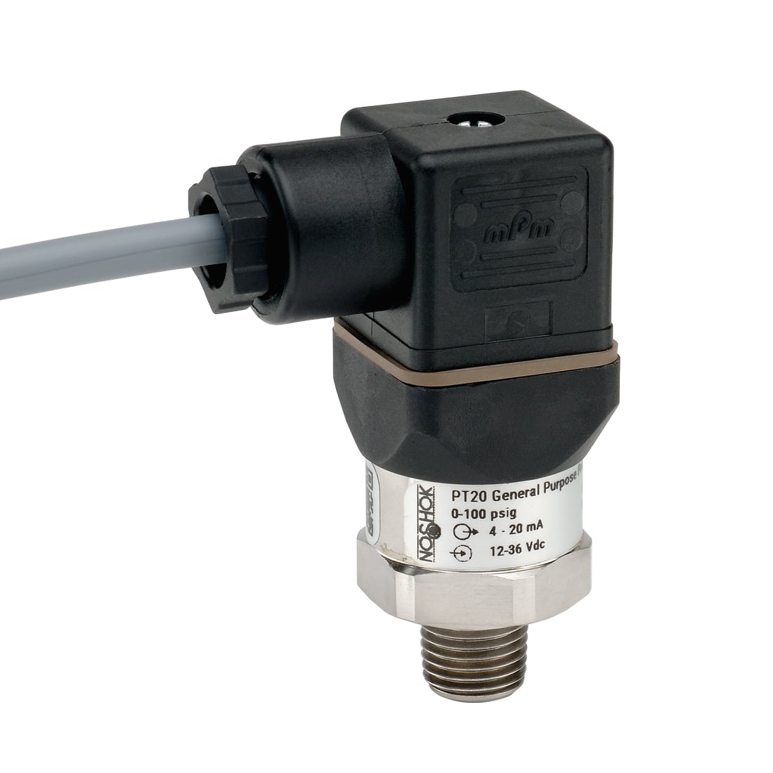NOSHOK, Inc. PT20-1500PSIG-1-5-2-18 PT20 Industrial Medidor Corriente analógica, voltaje analógico Macho - 1/4" (6.35mm) NPT