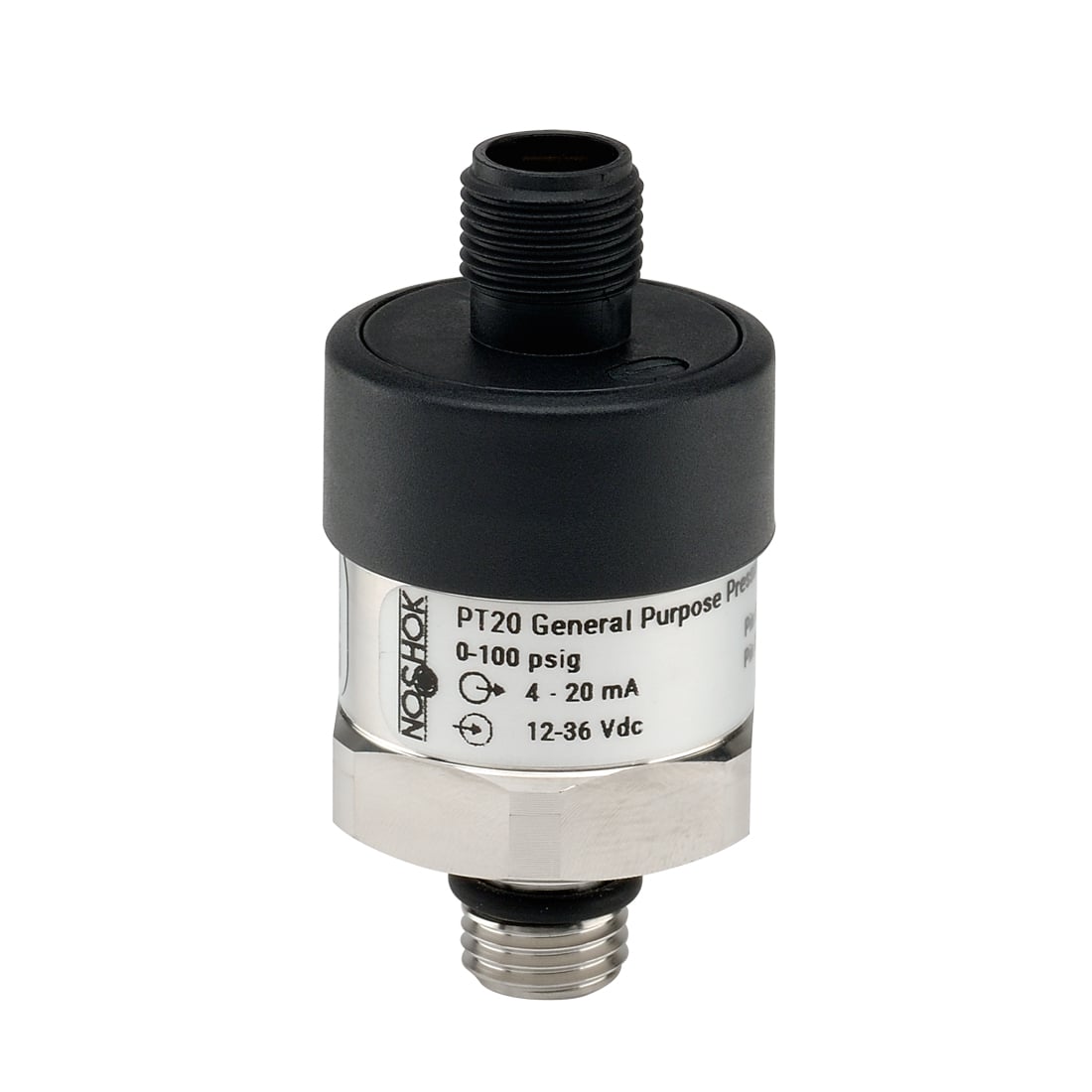 NOSHOK, Inc. PT20-1000PSIG-1-5-2-25-CC PT20 Industrial Medidor Corriente analógica, voltaje analógico Macho - 1/4" (6.35mm) NPT