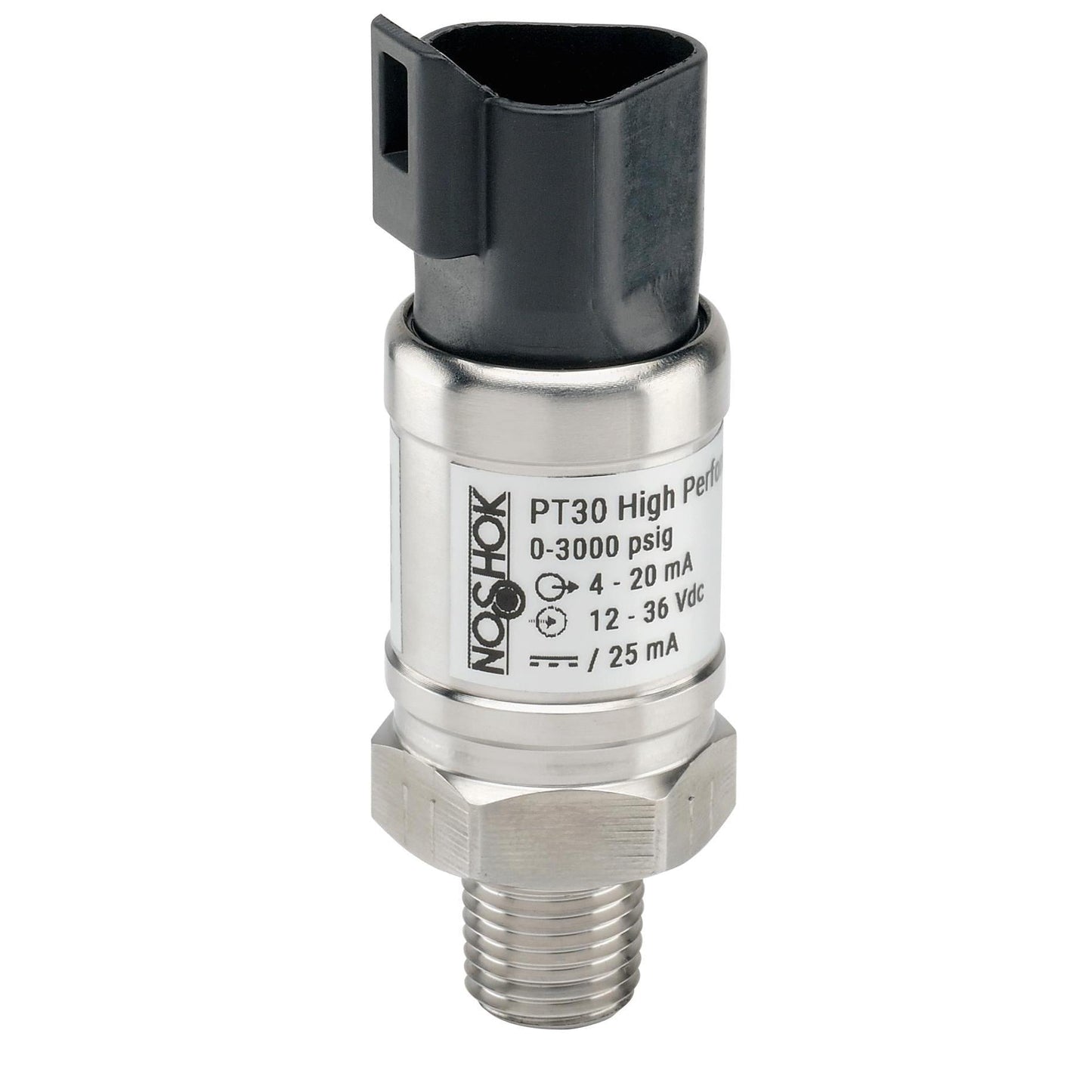 NOSHOK, Inc. PT30-3000PSIG-1-2-2-46 PT30 Industrial Medidor Voltaje analógico Macho - 1/4" (6.35mm) NPT