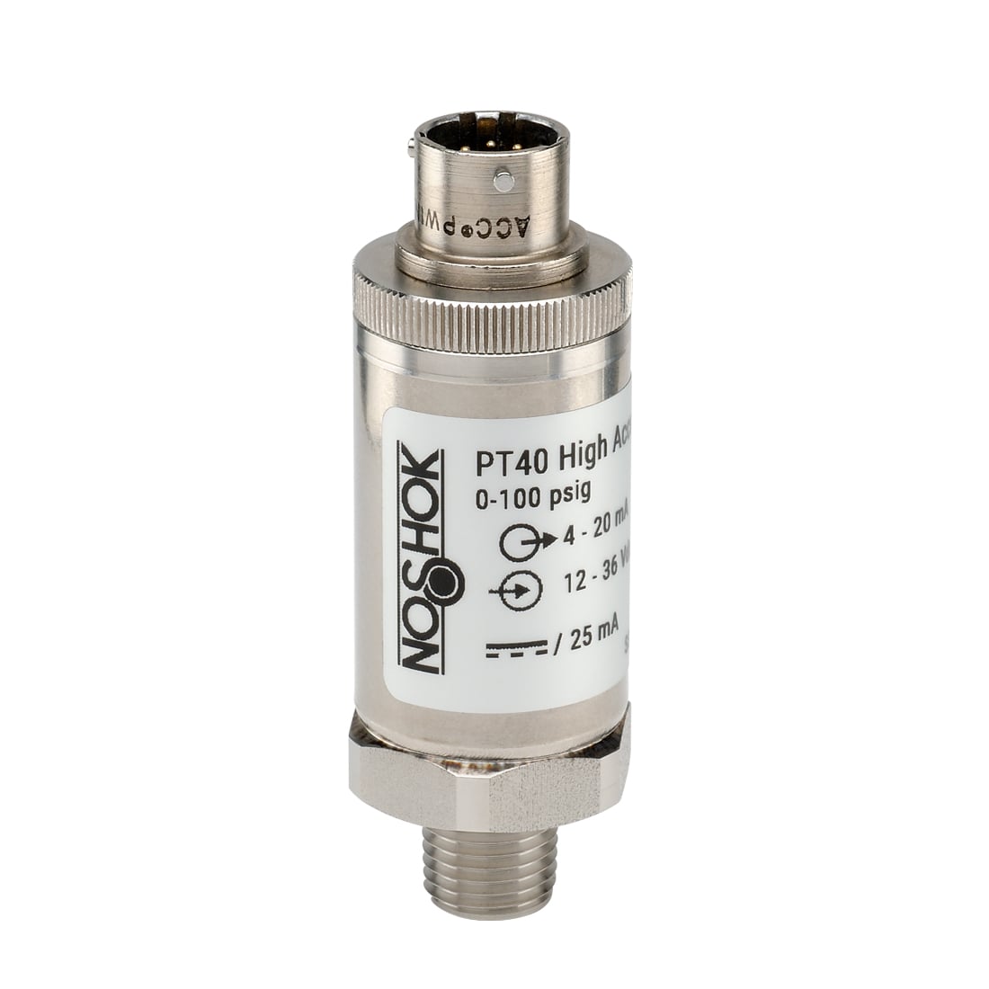 NOSHOK, Inc. PT40-1000psig-1-5-45-3-ST8 PT40 Industrial Medidor Voltaje analógico Macho - 7/16" (11.11mm) SAE4
