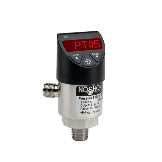 NOSHOK, Inc. PTI15-500psig-1-3-45-25-ST8 PTI15 Industrial Medidor Voltaje analógico, NPN-NC/NO 7/16-20 SAE J514 FIG 34B