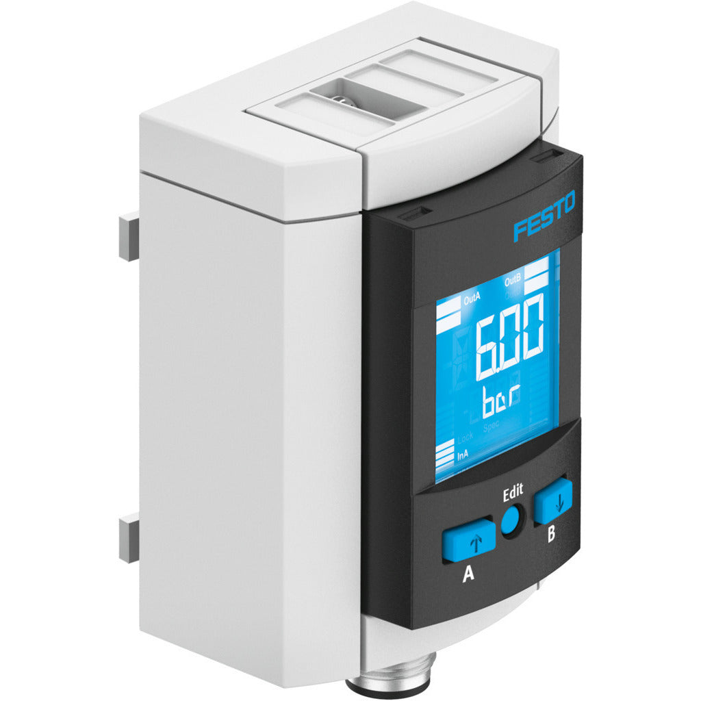 Festo Corporation SPAU-P10R-MS6-F-L-PNLK-PNVBA-M12D SPAU - Relativa Corriente analógica, voltaje analógico, NPN/PNP - NC/NO Brida