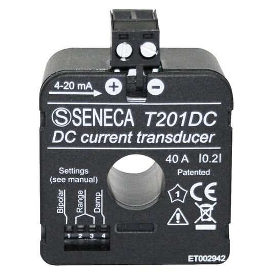 Seneca T201DC T201 Transductor de corriente CC -10 ~ 40VCA (configurable) 4 ~ 20mA