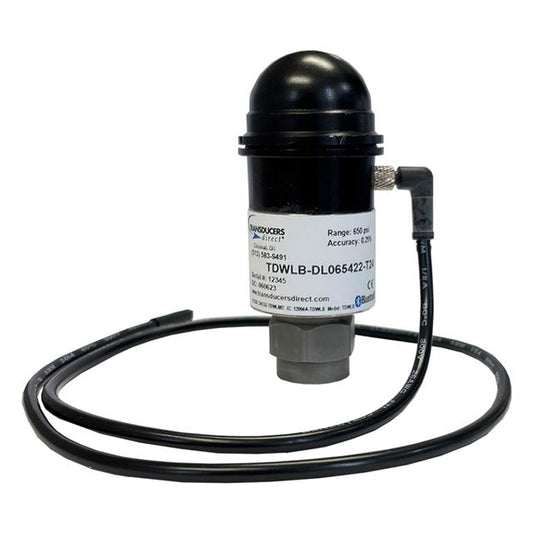 Transducers Direct TDWLB-DL0500424-T24 CirrusSense Automatización industrial Medidor BlueTooth Hembra - 7/16" (11.11mm) UNF Schrader