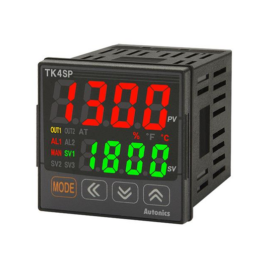 Autonics TK4SP-14CN TK Process, Temperature Controller (Type B, C, E, G, J, K, L, N, PLII, R, S, T, U) -1999°C ~ 9999°C, 0 ~ 20mA, 0 ~ 10VDC, 0 ~ 50mV