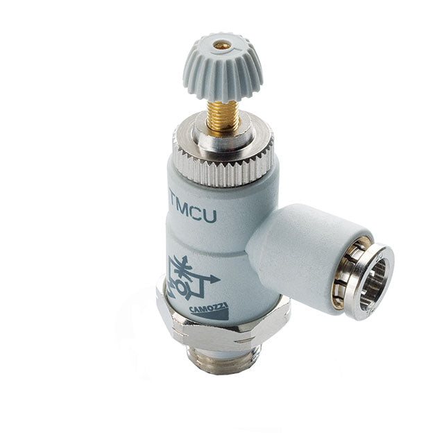 Camozzi Automation TMCU 04-02 TMCU Restrictor de flujo, ajustable - 7.25 ~ 145 PSI (0.5 ~ 10 bar) -