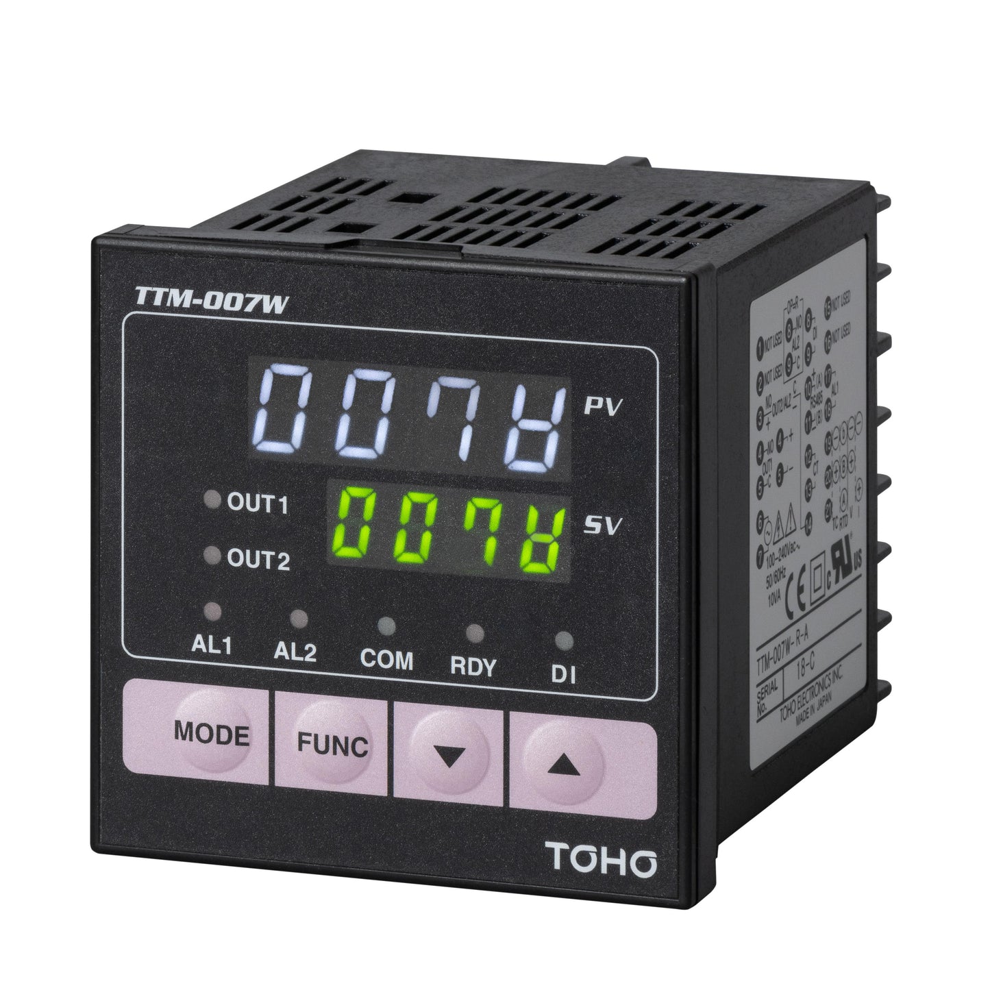 TOHO ELECTRONICS INC. TTM-007W-R-A TTM-000W Temperature Controller (RTD, Type B, J, K, N, R, S, T) -200°C ~ 1800°C, -328°F ~ 3272°F