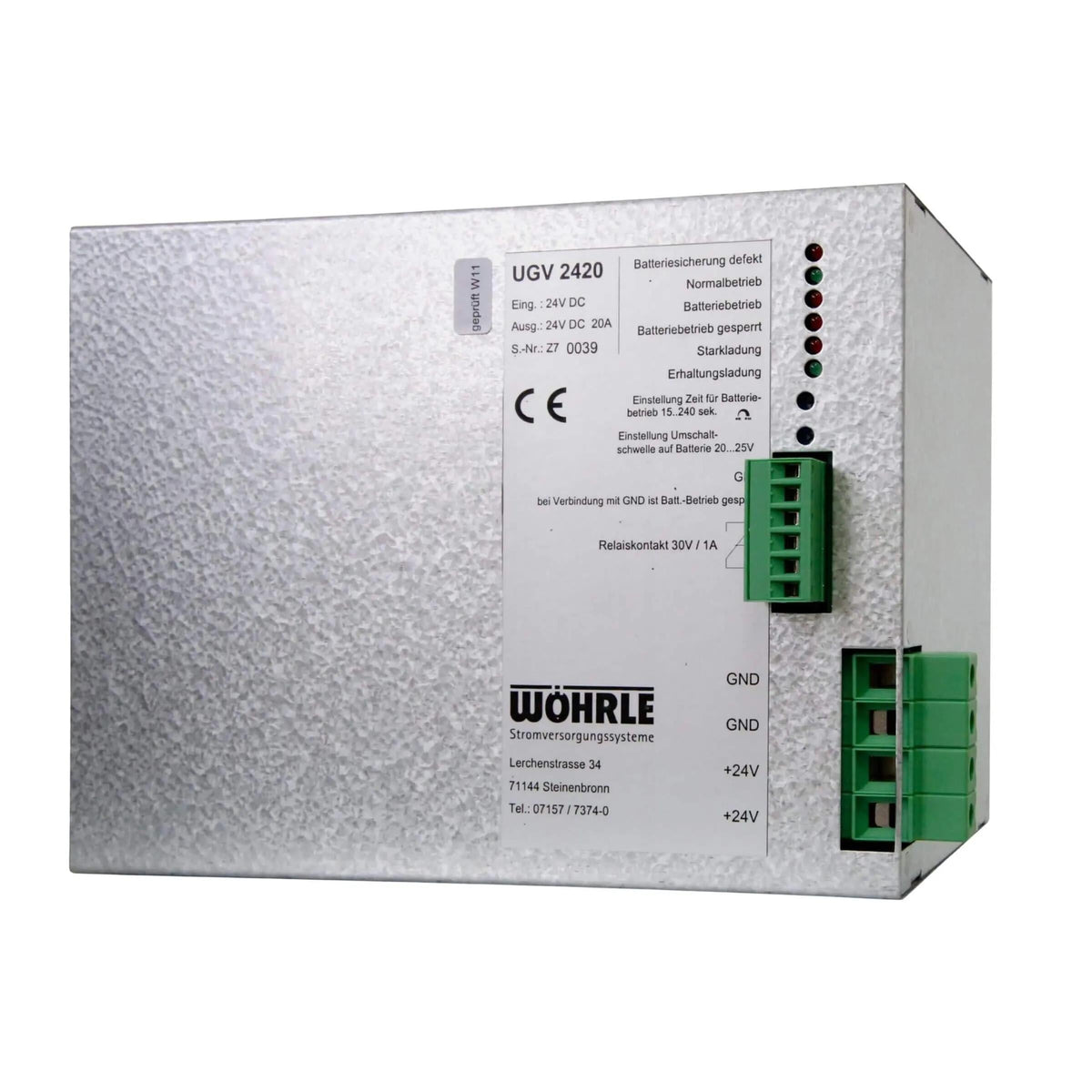 Wöhrle UGV2420 * En línea (Conversión doble) Propósito general, control industrial Riel Din