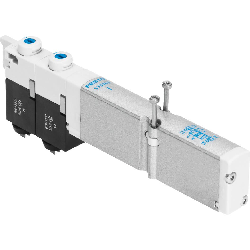 Festo Corporation VMPA1-M1H-KS-PI VMPA Válvula de solenoides 2 x 3/2 normalmente cerrado -13 ~ 116 PSI (-0.9 ~ 8 bar) Válvula de solenoides
