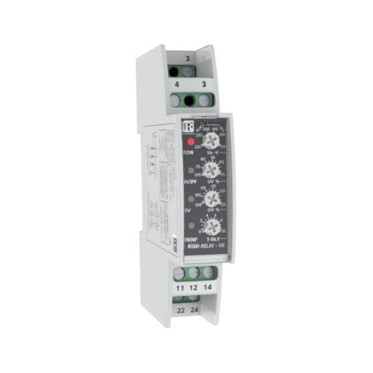 Rishabh Instruments VR-1-H-1 - Falla a tierra, sobrevoltaje, desequilibrio entre fases, pérdida de fase, secuencia de fase, subvoltaje 220 ~ 254VCA 0 ~ 10s -10°C ~ 55°C