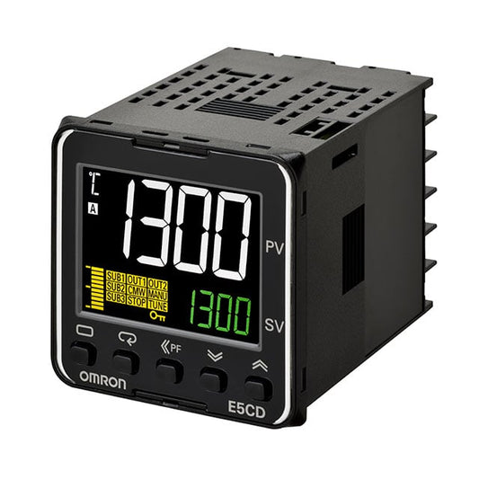 Omron Automation and Safety E5CD-QX2A6M-000 E5CD Process, Temperature Controller (RTD, Type B, E, J, K, L, N, PLII, R, S, T, U, W) -200°C ~ 2300°C, 0 ~ 20mA, 0 ~ 10VDC