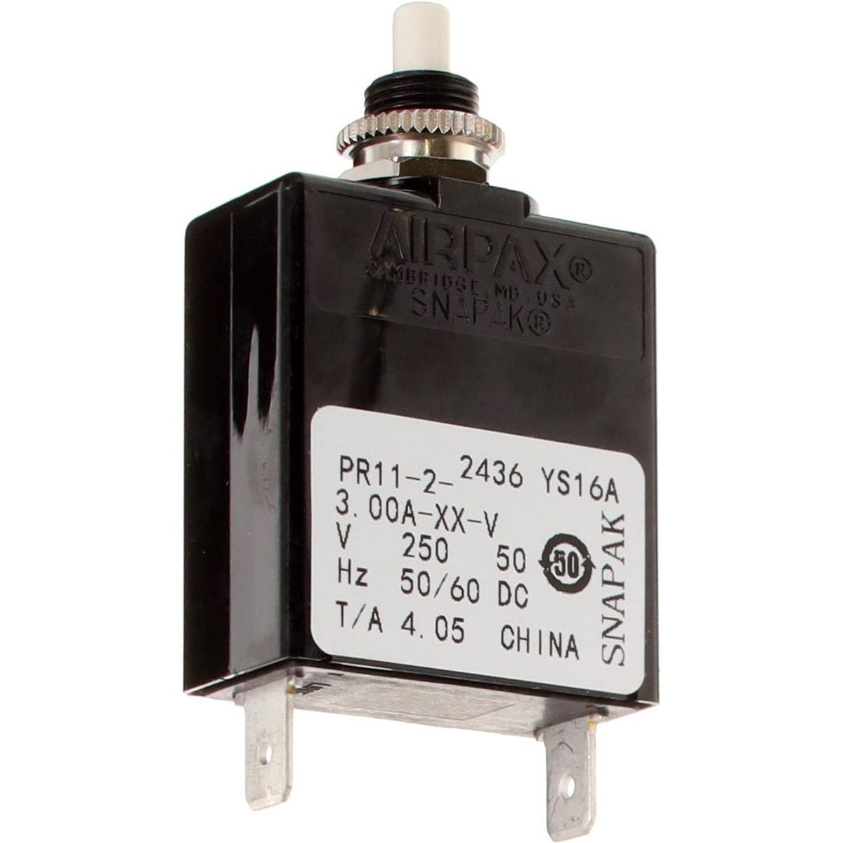Sensata-Airpax PR11-2-3.00A-XX-V SNAPAK® Montaje en panel Magnético, (retardo hidráulico) 3A