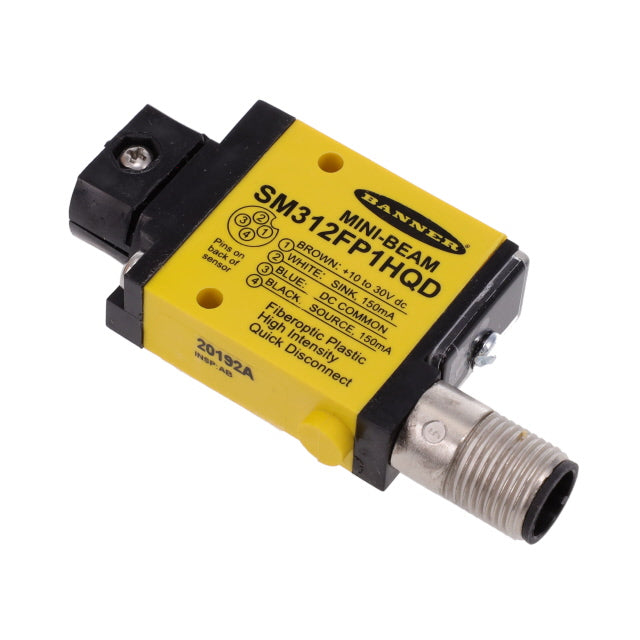 Banner Engineering Corporation SM312FP1HQD MINI-BEAM® Fibra óptica - 1ms IP67, IEC, NEMA 1, 2, 3, 3S, 4, 4X, 6, 12, 13