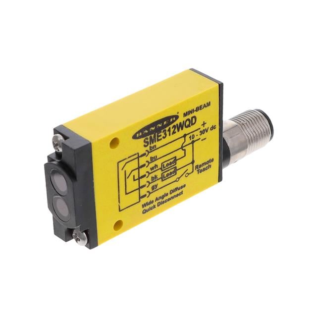 Banner Engineering Corporation SME312WQD MINI-BEAM® Divergente 5.118" (130mm) 500µs IP67, IEC, NEMA 1, 2, 3, 3S, 4, 4X, 6, 12, 13
