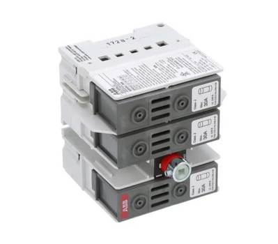 ABB OS30FAJ12 Interruptor de desconexión, fusionado, 30A, 3P, 600VAC, montaje en riel Base/DIN