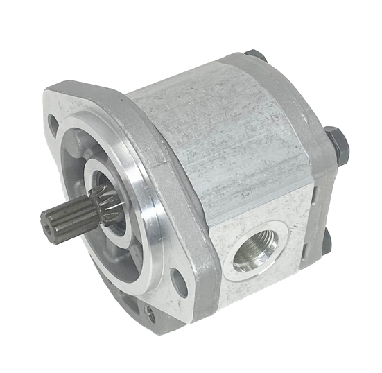 PLP20.8D0-31S1-LOF/OC-S7-N-EL-FS: Bomba de engranajes Casappa Polaris, 8,26 cc, 3625 psi nominales, 3500 RPM, sentido horario, eje con chaveta de 5/8", brida SAE A de 2 pernos