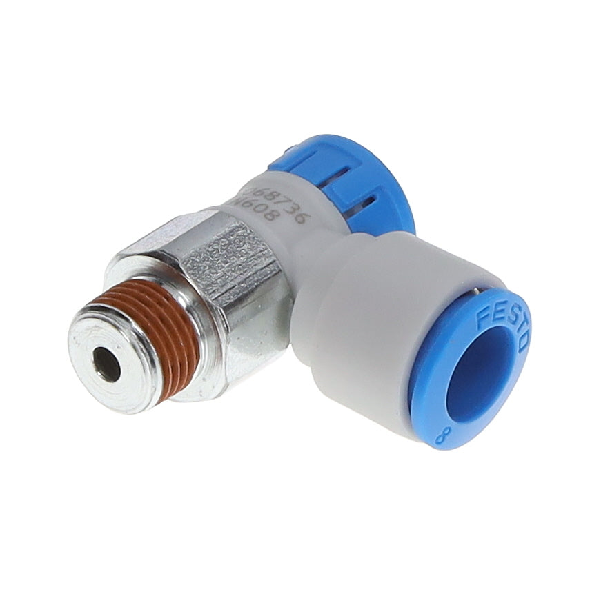 Festo Corporation VFOE-LE-T-R18-Q8 VFOE Restrictor de flujo, ajustable Una dirección 3 ~ 145 PSI (0.2 ~ 10 bar) -
