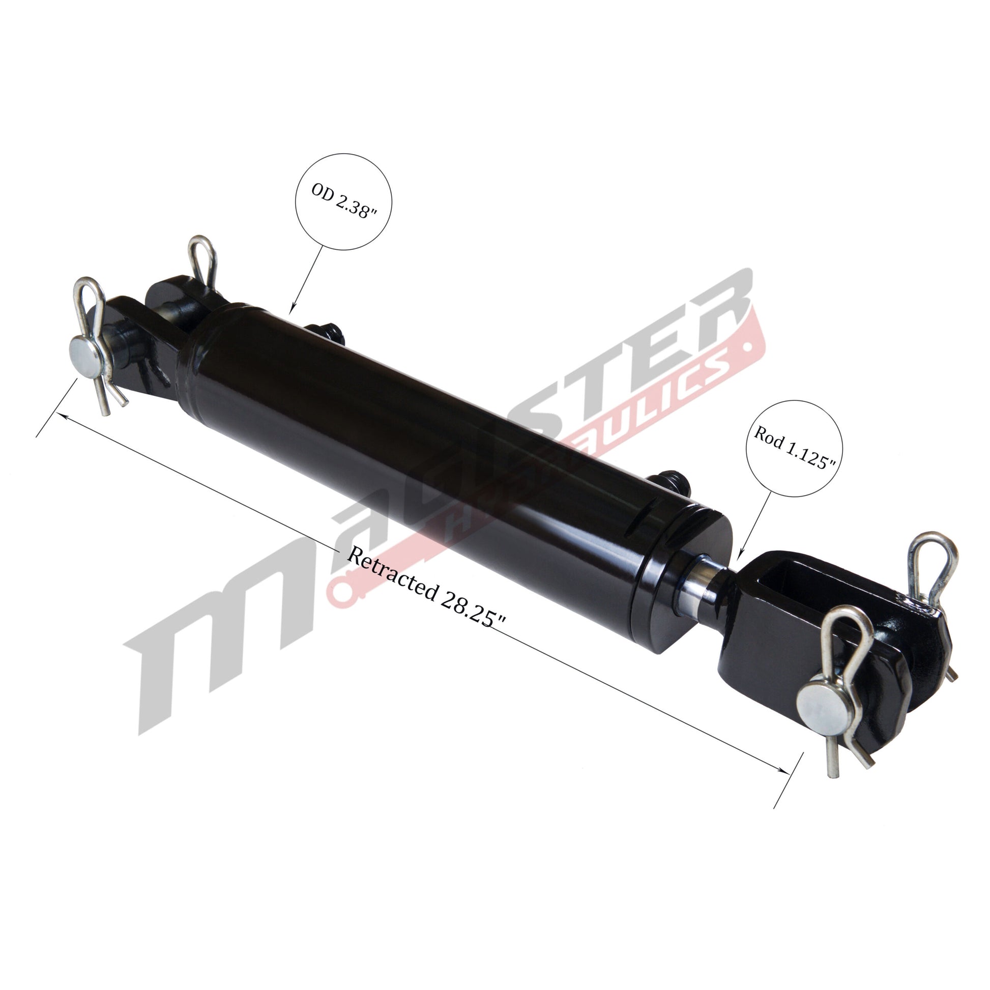 Magisterhyd Cilindro hidráulico de horquilla de 2" de diámetro x 18" de carrera SKU: WBC 2x18