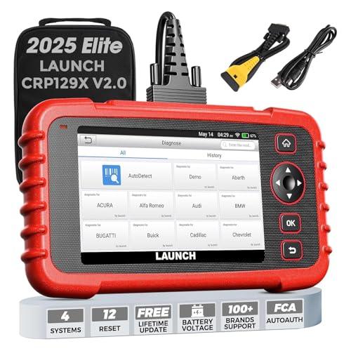 Launch 2025 Escáner CRP129X V2.0 Elite OBD2, herramienta de escaneo de actualización en línea gratuita de por vida 2024, reinicio de 12, codificación por inyector, escáner de diagnóstico del sistema