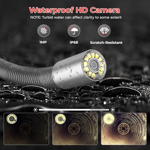 Oiiwak OK-S1 Cámara de alcantarillado con localizador, cable de 0.276" diámetro, cámara de inspección de alcantarillado con pantalla táctil de 10.1" DVR para tubería de fontanería transmisor de 512HZ 165Pies/50m OK-S1 0.276 in-50M