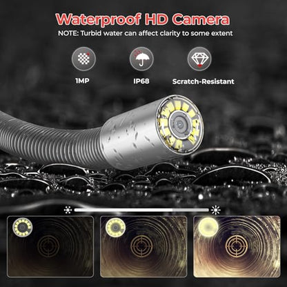 Oiiwak OK-S1 Cámara de alcantarillado con localizador, cable de 0.276" diámetro, cámara de inspección de alcantarillado con pantalla táctil de 10.1" DVR para tubería de fontanería transmisor de 512HZ 165Pies/50m OK-S1 0.276 in-50M