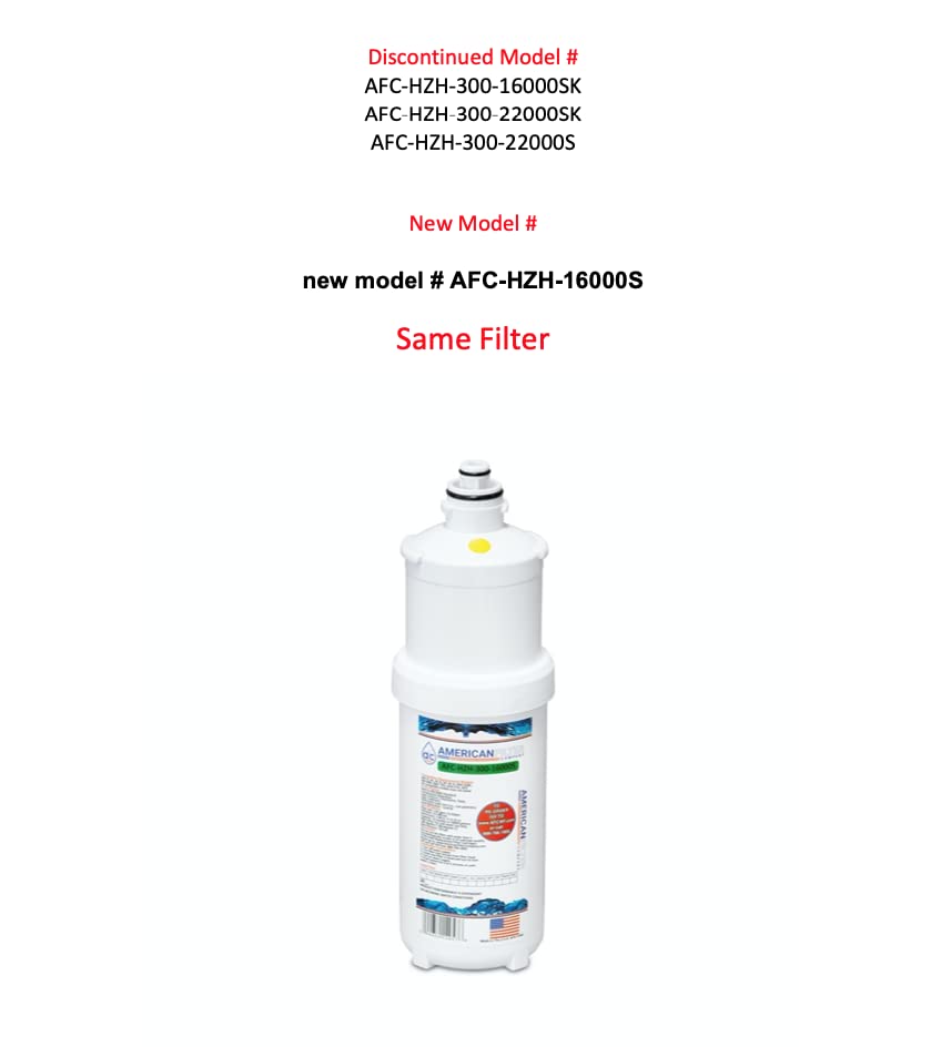 American Filter Company ™ Brand WaterFilters AFC-HZH-300-22000SK (Comparable con Hoshizaki® 4HC-H Filtro de servicio de alimentos) fabricado en los Estados Unidos (nuevo modelo #AFC-HZH-16000S) (4 - Filtros)